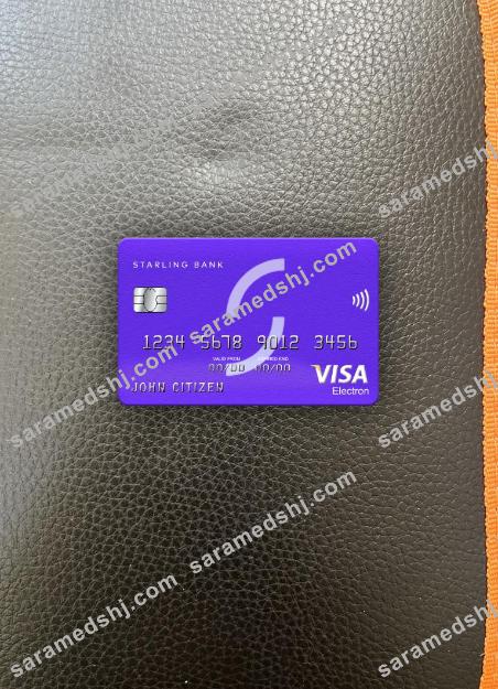 United Kingdom Starling bank visa electron card photolook front